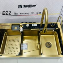 خرید آنلاین سینک 5 کلید 90 سانت طلایی برند HuaDiao  | ارسال سریع و قیمت مناسب