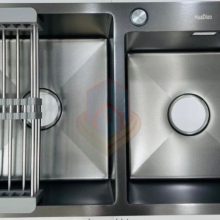 سینک ظرفشویی استیل دودی دو لگن 82 سانت  HuaDiao گرید A